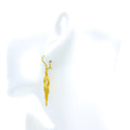 Dressy Geometric 21k Gold Earrings 