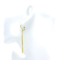 Special Striking Square 21k Gold Earrings