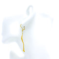 Dainty Dangling Drop 21k Gold Earrings 
