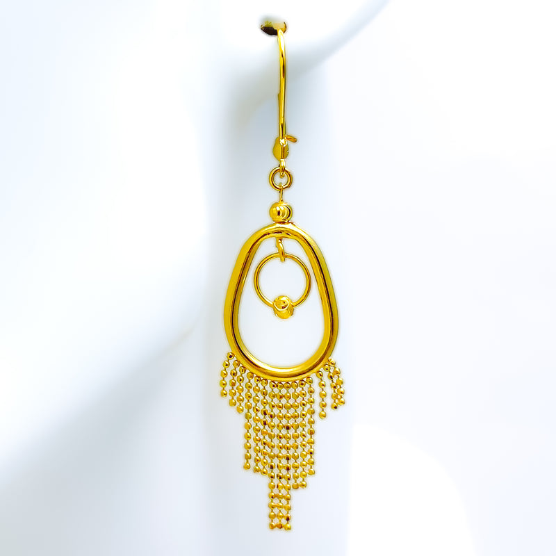 Elevated Oval 21k Gold Earrings 