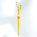 Fancy V Shaped 21k Gold Hanging Chain Earrings