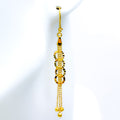 Elongated Round Hanging 21k Gold Earrings