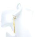 Elongated Round Hanging 21k Gold Earrings