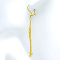 Elongated Round Hanging 21k Gold Earrings