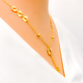 Delicate Open Flower 4-Piece 21k Gold Necklace Set