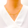 Radiant Striped 4-Piece 21k Gold Necklace Set 