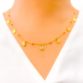 Radiant Striped 4-Piece 21k Gold Necklace Set 