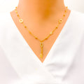 Reflective Open Marquise 4-Piece 21k Gold Necklace Set 