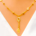 Reflective Open Marquise 4-Piece 21k Gold Necklace Set 