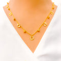 Alternating Shiny Hexagon 4-Piece 21k Gold Necklace Set 