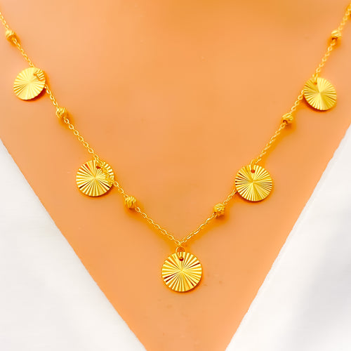 Sophisticated Round 4-Piece 21k Gold Necklace Set 