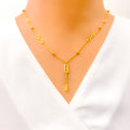 Dainty Rectangular 4-Piece 21k Gold Necklace Set 