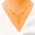 Dainty Rectangular 4-Piece 21k Gold Necklace Set 