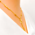 Dainty Rectangular 4-Piece 21k Gold Necklace Set 