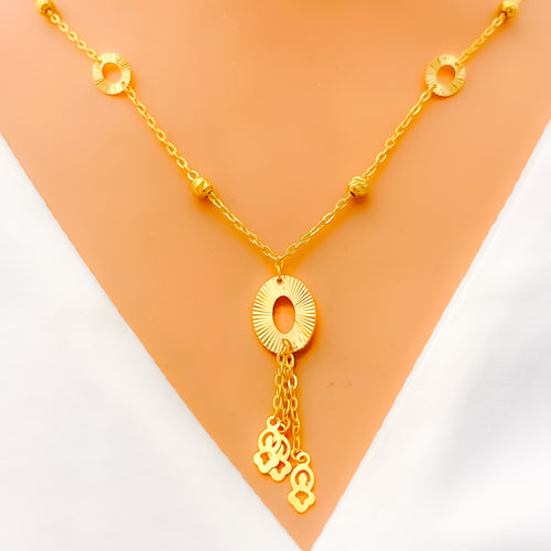 Opulent Oval 4-Piece 21k Gold Necklace Set 