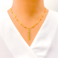 Light Weight Marquise Leaf 4-Piece 21k Gold Necklace Set 