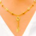 Light Weight Marquise Leaf 4-Piece 21k Gold Necklace Set 