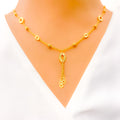 Light Weight Marquise Leaf 4-Piece 21k Gold Necklace Set 