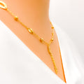 Light Weight Marquise Leaf 4-Piece 21k Gold Necklace Set 