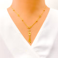 Dainty Floral 4-Piece 21k Gold Necklace Set