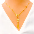 Dainty Floral 4-Piece 21k Gold Necklace Set