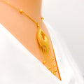 Unique 3D Netted Drop 21k Gold Necklace Set 