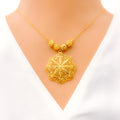 Lush Netted Flower 21k Gold Necklace 