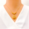 Delicate Vine Drop 21k Gold Necklace 