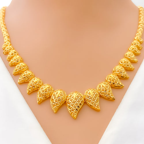 Imperial Paisley 22K Gold Necklace Set 