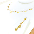 Radiant Striped 4-Piece 21k Gold Necklace Set