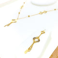 Shimmering Floral 4-Piece 21k Gold Necklace Set