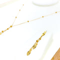 Sparkling Leaf 4-Piece 21k Gold Necklace Set