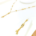 Dainty Rectangular 4-Piece 21k Gold Necklace Set