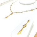 Light Weight Marquise Leaf 4-Piece 21k Gold Necklace Set