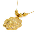 Lush Netted Flower 21k Gold Necklace