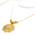 Lush Netted Flower 21k Gold Necklace