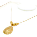 Delicate Vine Drop 21k Gold Necklace