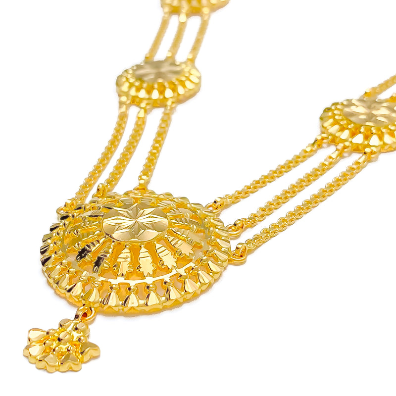 Traditional Mandala Adorned 22k Gold Long Set