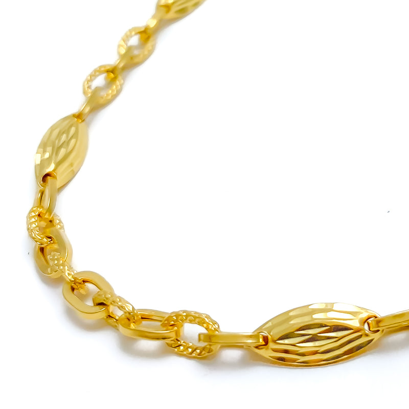 Light Weight Textured 22k Gold Italian Chain - 22"