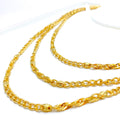 Alternating Cuban Link 22k Gold Italian Chain - 24"