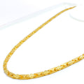 Reflective Dual Finish 22k Gold Italian Block Chain - 22" 