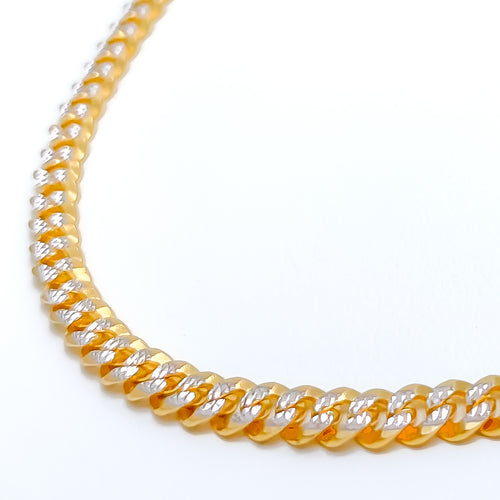 Frosted 22K Gold Link Chain - 16"  