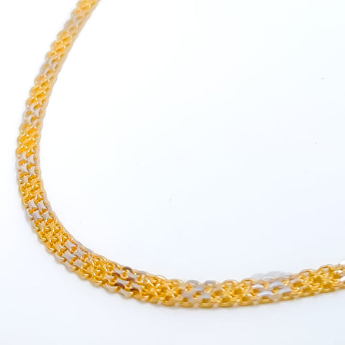 Chic Flat 22K Gold Two-Tone Chain- 20"  