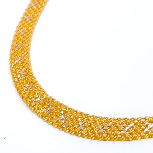  Broad Flat 22K Gold Two-Tone Chain - 24"  