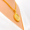Classic Round 21K Gold Coin Pendant 