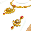 Extravagant Floral Chand 22k Gold Necklace Set