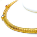 Engraved Slender 22k Gold Choker Necklace