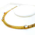 Engraved Slender 22k Gold Choker Necklace