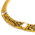 Floral Antique Engraved 22k Gold Choker Necklace