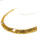 Floral Antique Engraved 22k Gold Choker Necklace